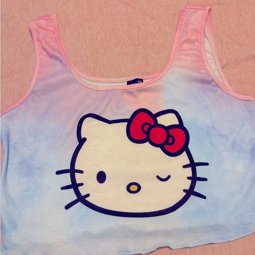 SHEIN Pink and Blue Hello Kitty Tank Top - NWOT
